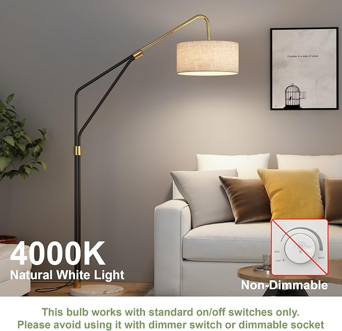 24 Pack A19 LED Light Bulbs, 60W Equivalent, 4000K Natural White LED Bulb with E26 Standard Base, Efficient 9W, Non-Dimmable, 800 Lumens, 120V, CRI 85, Eye-Friendly for Bedroom Living Room