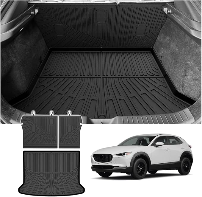 CX-30 Cargo mat - Trunk Mat for Mazda CX-30 2020-2026, All Weather Trunk Mat & Backrest Mat for CX-30 Accessories, Heavy Duty Rubber Mats, Car Accessories