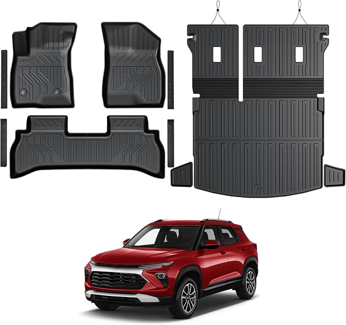 Floor Mats for Chevy Trailblazer FWD 2021-2026, All Weather Floor Mats Trunk Cargo Liner with Backrest Protectors and Door Sill Guards Accessories, Full Coverage Set
