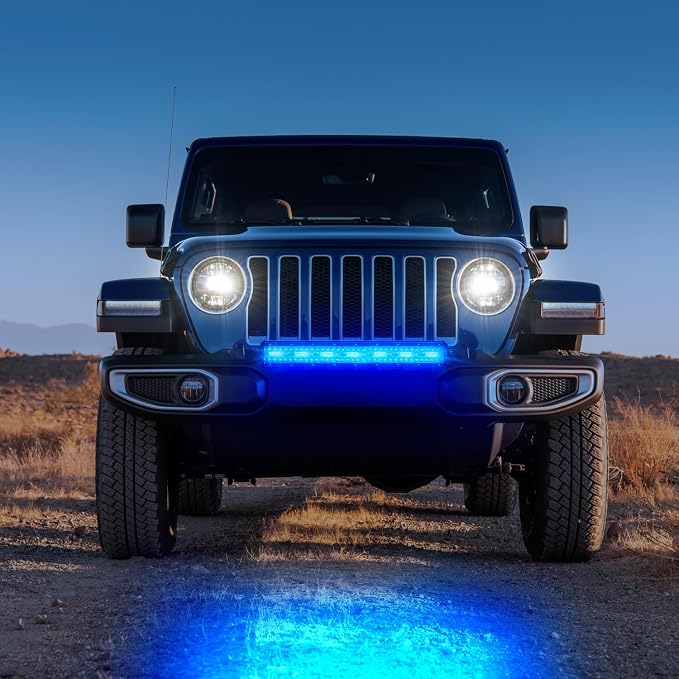 Nilight 20 Inch LED Light Bar Blue Triple Row 420W Spot & Flood Combo 42000LM Driving Boat Off Road Lights Fishing Hunting Emergency Safety Lights for UTV Pick-up Van Tractor