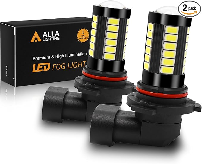 Alla Lighting Super Bright LED Fog Lights Bulbs or DRL, 6000K Xenon White H16 H11LL H8LL H1155 Replacement, 2800Lms 5730 33-SMD 12V for Cars, Trucks, SUVs, Vans (H10/9145/9140)