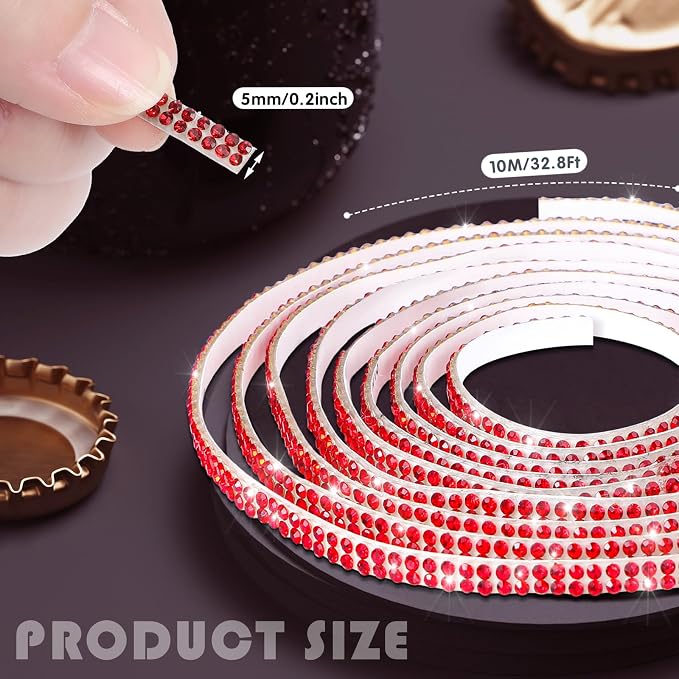 Kingdder 32.8 ft Bling Car Trim Self Adhesive Bling Car Accessories for Women Rhinestone Strip Glitter Diamond Sticker DIY Line Molding Dashboard Decal Shiny Auto Stuff for Interior Exterior Decor