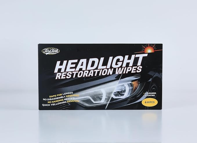 toretark Headlight Restoration Kit Wipes, 5-Min Fix, Restoring to Like-New Condition, Safe for OEM Lens, Headlight Restoration Wipes & Cleaning Wipes, Headlight Cleaner and Restorer Kit
