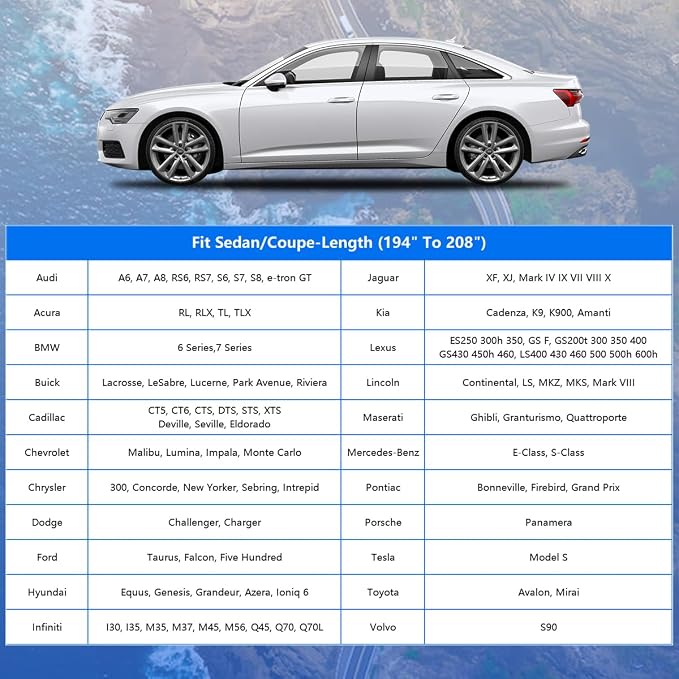GUNHYI Car Cover for Automobiles All Weather Waterproof, Universal Fit Sedan Dodge Challenger, Chevrolet Impala, Toyota Avalon, Cadillac Deville/Seville, Lexus ES, BMW 7 Series etc.