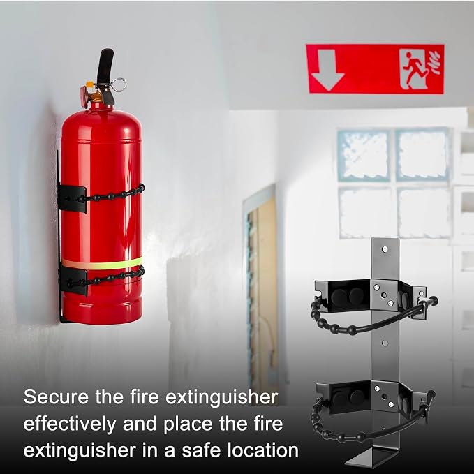 RattanView 4 Pcs Fire Extinguisher Mount Bracket Adjustable, Supports up to 2.5 and 5lb, Heavy-Duty and Easy Installation, Ideal for Home, Truck, RV, Boat, Commercial Use, Secure and Durable Holder