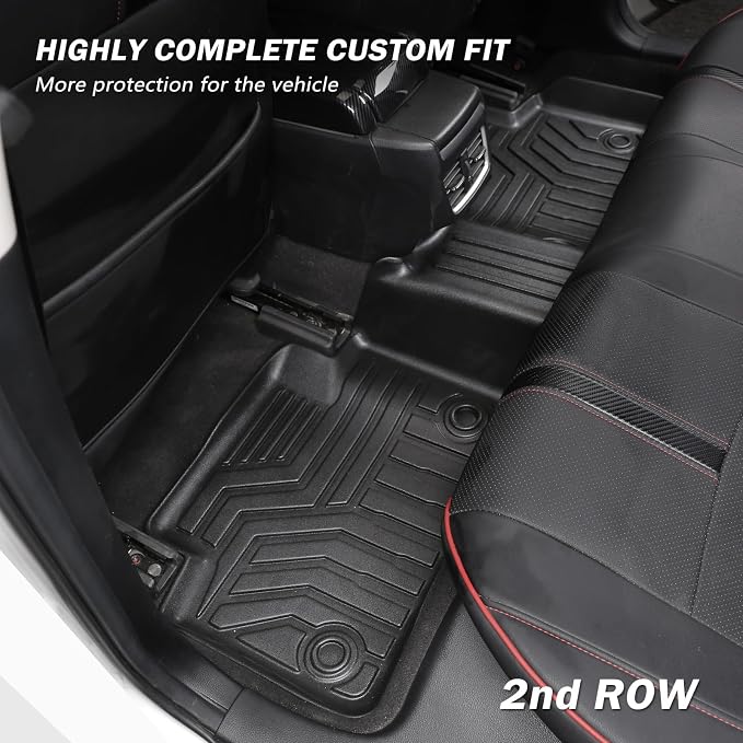 KUST Floor Mats for 2016-2021 Honda Civic Sedan/Type R/Coupe, 2017-2021 Civic Hatchback, All Weather Car Mats Front Rear 2 Rows Set for Civic Accessories TPE Rubber Raised Edge