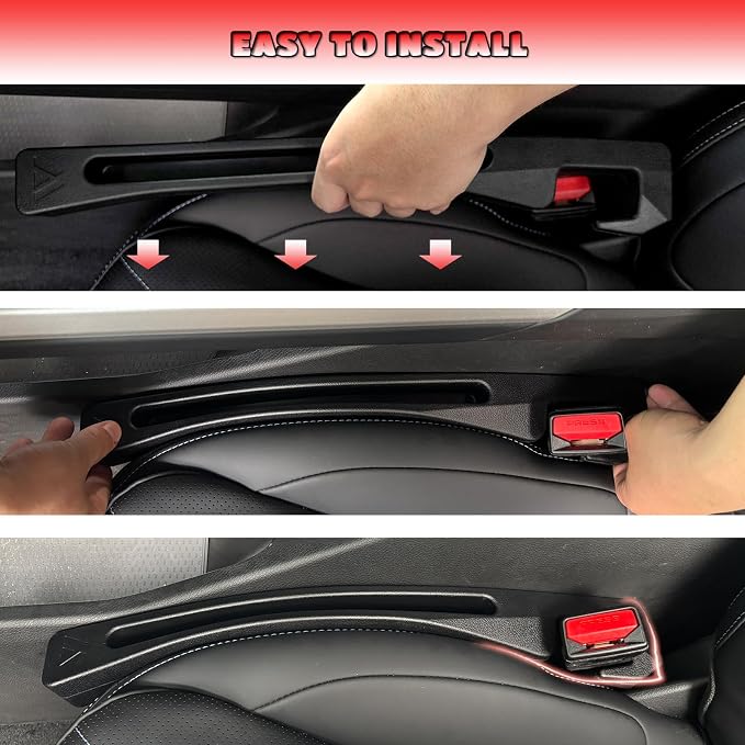 Honda CRV CR-V Seat Gap Filler, Car Seat Gap Filler Organizer Stop Things from Dropping Customized Interior Accessories for Honda, Black Pack of 2