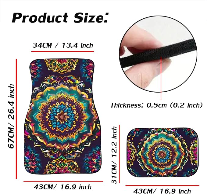 Car Floor Mats Non-Slip Automotive Floor Mats All-Weather Front Rear Car Floor Foot Mat Sets of 4 Pieces Foot Mats Rugs Carpet for Car Trucks SUV Sedans (FUGU-04)