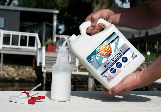 303 Marine Aerospace Protectant for Boat Vinyl, 1 Gallon | Provides UV protection for marine vinyl and surfaces while helping prevent fading, cracking, and staining.