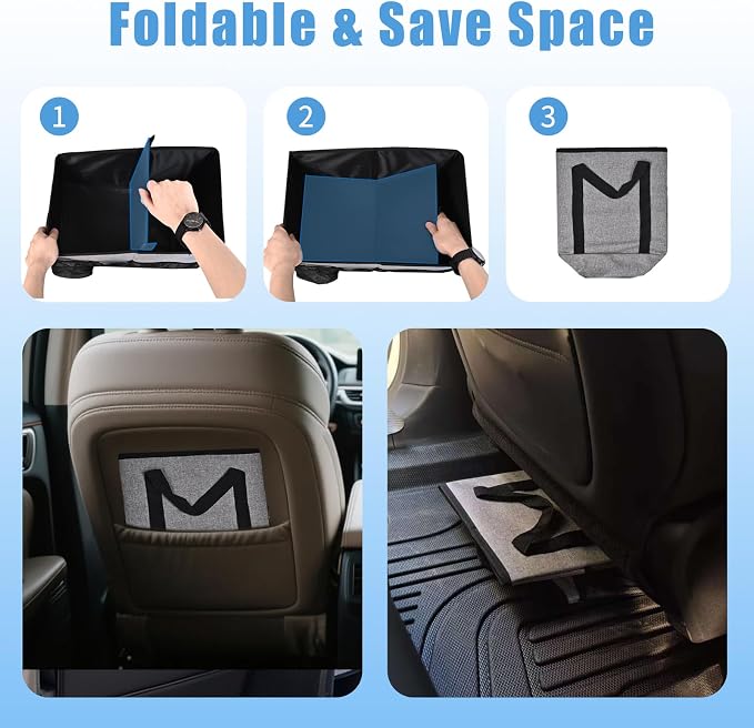 Smof Car Organizer- Car Seat Organizer for Front Seat Back Seat Between Seats, Foldable Car Storage Organizer for Kids Adults with Multi-Pockets-Car Organizers Backseat with Detachable Divider-Gray