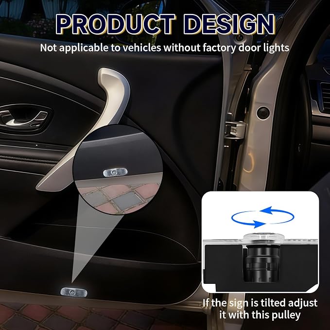 4pcs Car Door Lights Logo Projector, Upgrade HD LED Car Welcome Lights, Dual Plug Puddle Lights Ghost Shadow Light Replacements for Car Accessories