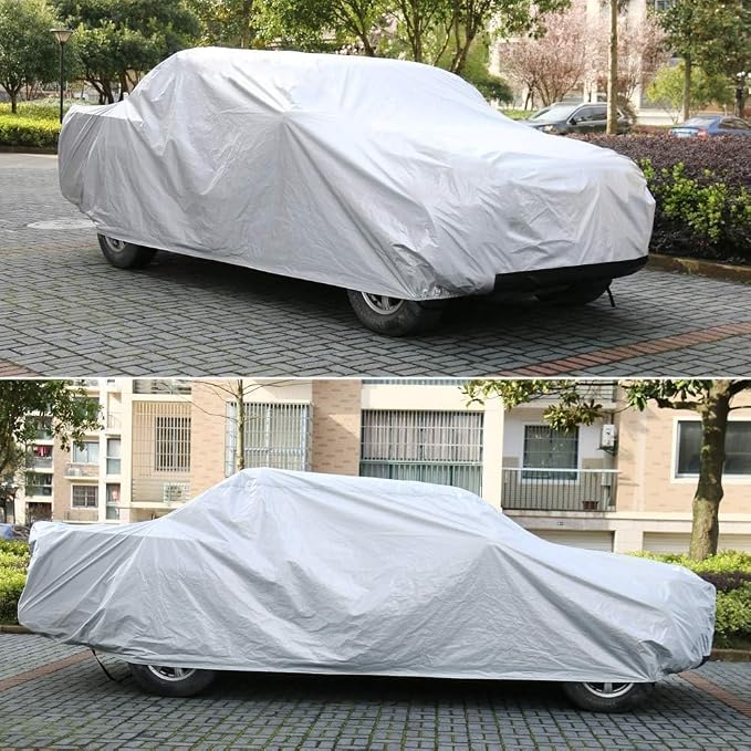 Kayme Truck Cover Waterproof All Weather - See Vehicle Size Chart - Heavy Duty Outdoor Pickup Cover Sun Uv Rain Protection, Universal Fit Most Crew Cab Short Bed, Length Up to 239 inch.