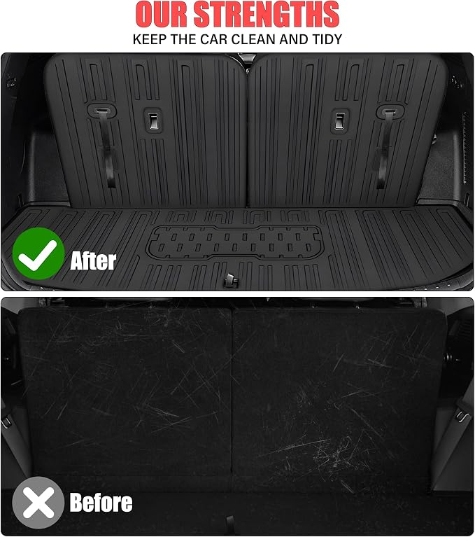 Floor Mats & Trunk Mat with Backrest Mat for 2021-2026 Kia Sorento Fuel | All Weather TPE Rubber Cargo Liner Back Seat Cover 3rd Row for 2021-2026 Sorento Gas 6&7 Seats Accessories(Non Hybrid)