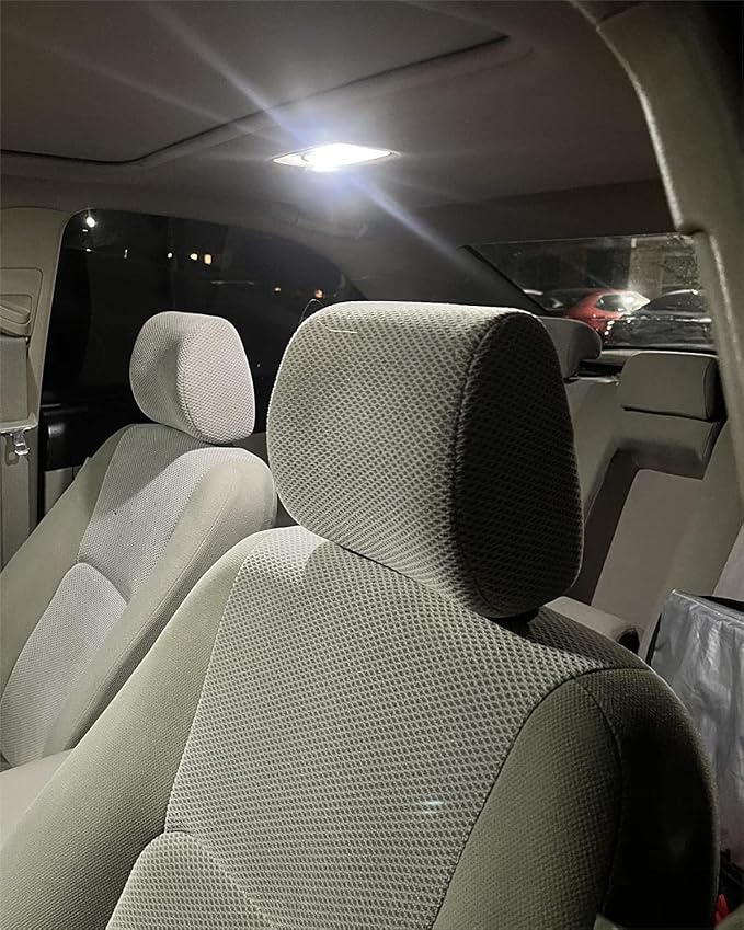 White LED Bulbs Package Kit Compatible with 2007 2008 2009 2010 2011 Toyota Camry Interior Map Dome Light + License Plate Light and Install Tool, 13 Piece