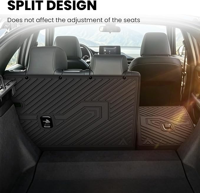 LASFIT All Weather Floor Mats for Honda Civic 2022-2026 - Back Protector | 3D laser custom fit for 22-26 Civic(Only fit Hatchback) | Flexible non-curl recyclable TPE | anti-slip & easy wash