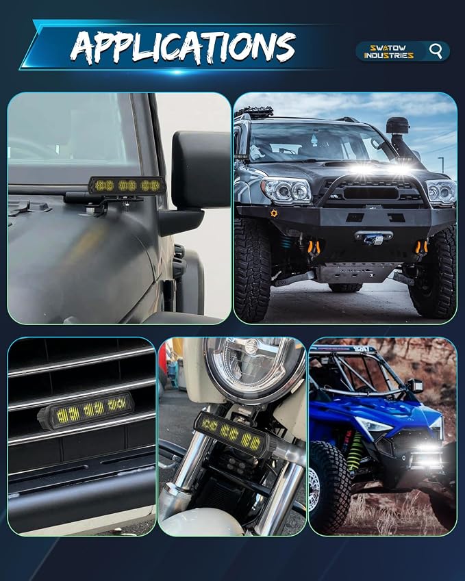 6 Inch LED Light Bar, SWATOW INDUSTRIES 6" CREE LED Pods Driving Flood Offroad Light Ditch Pod Lights Bumper Mounts Waterproof Fog Lights for Truck Pickup Wrangler F150 Toyota Chevy Ram ATV UTV
