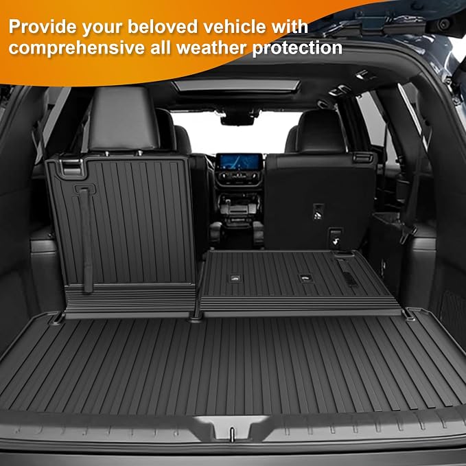 Cargo Mat Fit for Toyota Grand Highlander 2024 2025 2026 with Seat Back Mat | Not for Highlander, 2-in-1 Cargo Liner, Custom Fit, All-weather Protection, Waterproof, Easy to Clean, Heavy Duty