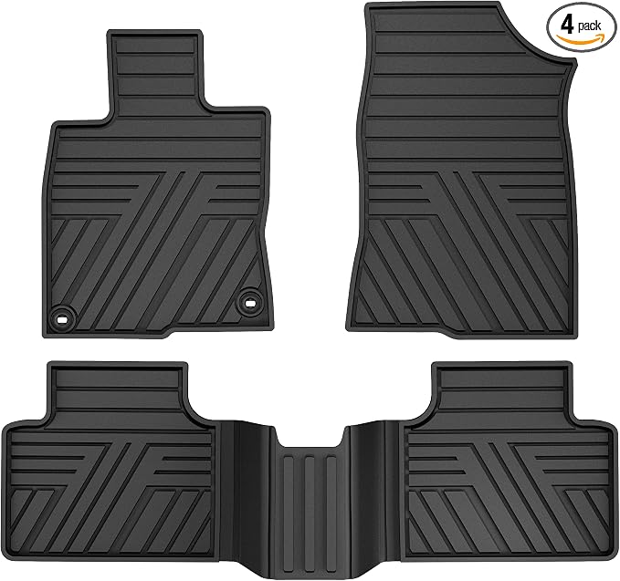 Rubber Floor Mats for Honda Civic Sedan 2016-2021 | All Weather Heavy Duty Car Mats Also Fit for Hatchback 2017-2021 & Coupe 2016-2020, 1st & 2nd Row, Black
