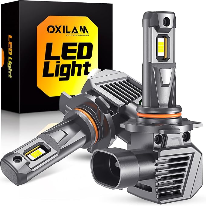 OXILAM 9005 LED Light Bulbs, 13X Brighter 6500K Cool White, Anti-Flicker, 60000Hrs Lifespan, 9005/HB3 LED Fog Light Compatible with Cars Trucks SUVs, Pack of 2