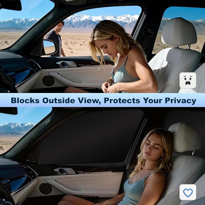 ZATOOTO Magnetic Car Window Shade 2 Pack Car Shades for Front Windows | Car Privacy Curtain UV Block Window Shade, Universal Size for Vehicle Privacy Window Shade for Driver