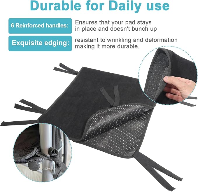 Waterproof Wheelchair Seat Cover Pads,6 Straps Reusable Seat Pads Cover with Anti-Slip Protector Washable for Elderly,Incontinence Patients,Nursery