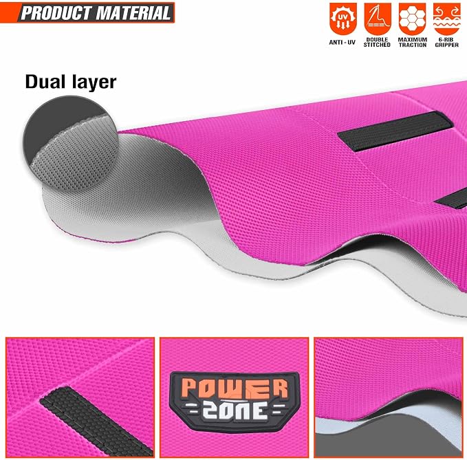 Motorcycle Universal Seat Cover Non-Slip Rubber Striped Gripper Soft Sewing for CRF WR WRF RMZ YZF SXF EXC EXC XC SX CR KLX Dirt Pit Bike Motocross Off Road (Pink)