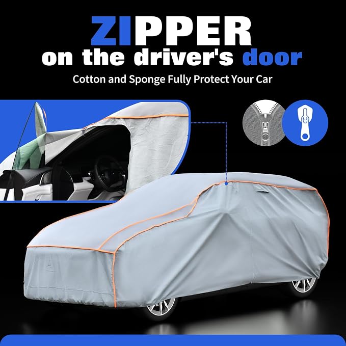 Heavy Duty Hail Protector Car Cover Fit for SUV-Length (190 Inch).Anti Hail Thickened Multi-Layered EVA Car Cover Waterproof Sun UV Rain Snow All Weather, Outdoor Protection Cover