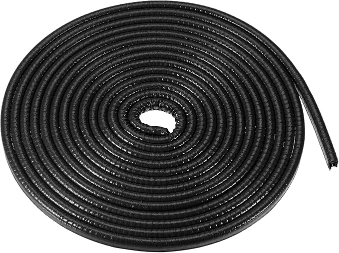 Car Door Edge Guard, 16.4ft U Shape Rubber Edge Trim Seal Strip Protector Universal for Car Truck ATV Boat Multifunctional No Glue PVC Iron Black