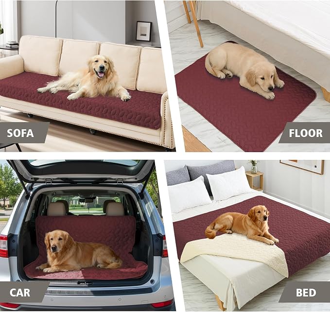 Ameritex Pet Bed Cover Dog Bed Blanket for Sofa and Furniture Waterproof New Pattern Design (40x50 Inch, Burgundy)