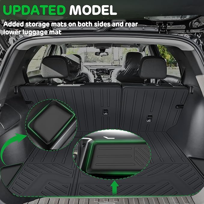 Floor Mats for 2026 Honda Passport Upgrade Trunk Mat with Backrest Mat All Weather Floor Liners TPE Rubber Cargo Liner Fit for 2026 Honda Passport Anti-Slip Full Set Automobile Mats Accessories