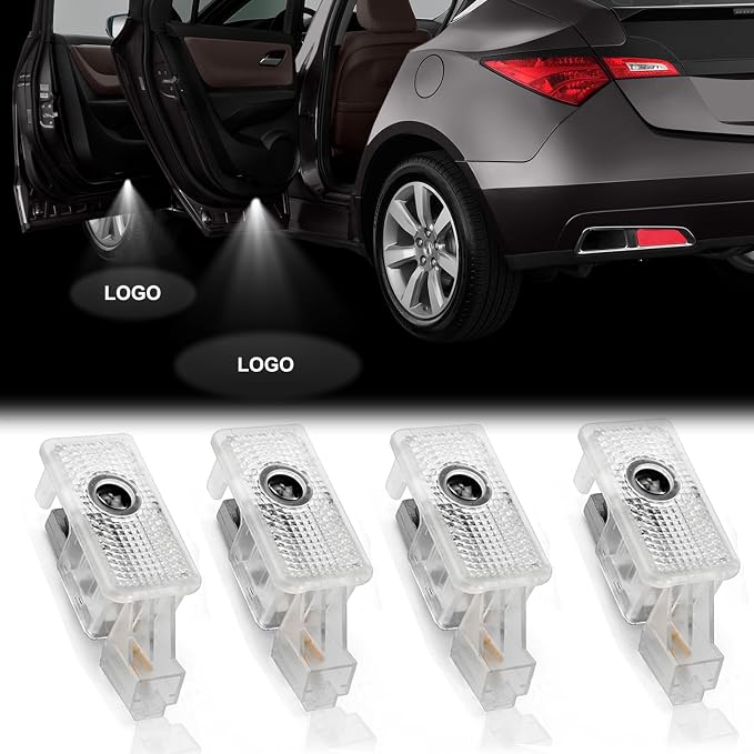 Car Door Lights Logo Projector 4PCS Ground Courtesy Light Led Puddle Light Compatible with RLX MDX ZDX TLX TL RDX Series
