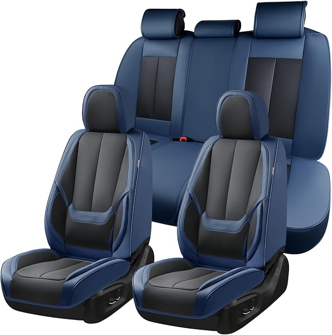 Coverado Car Seat Covers, Seat Covers for Cars, Waterproof Leather Auto Seat Protectors, Leather Car Seat Cushion, Car Interiors Accessories Universal Fit for Most Cars
