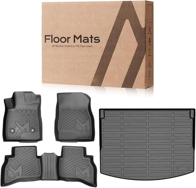 Floor Mats & Cargo Liner for 2021-2026 Chevy Trailblazer AWD(Fit Cargo in Upper Deck Position), TPE Automotive All Weather Cover Protection Waterproof Floor Liner Front & Rear Row Full Set Car Mats