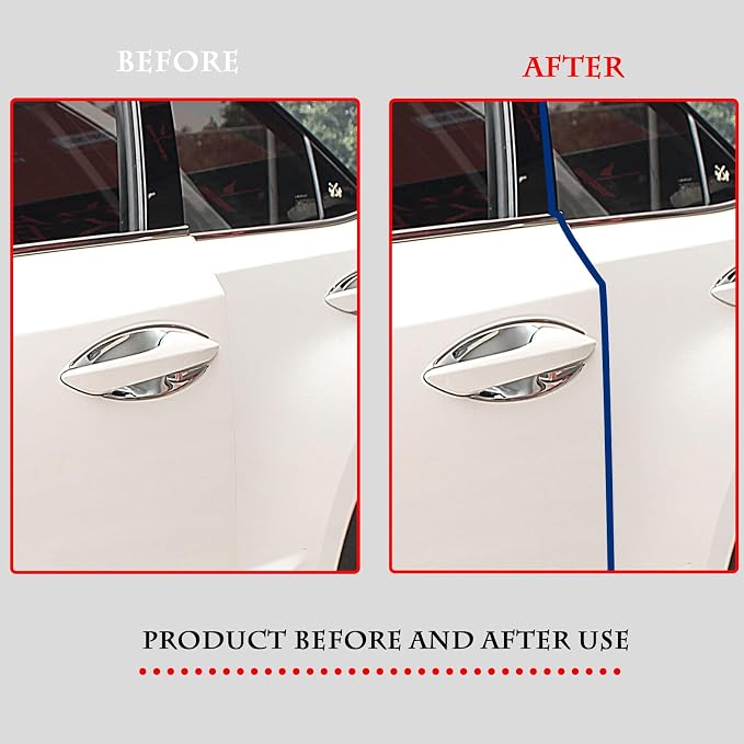 U Shape Car Door Edge Guard - 16Ft Rubber Seal Trim, Aluminum Weather Proofing Protection for Most Cars (Blue)