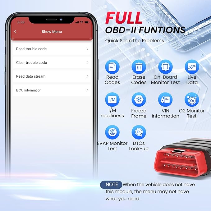 THINKCAR Thinkdiag Mini Bluetooth OBD2 Scanner Diagnostic Tool, OE Full-System Car Scanner for iOS & Android, Check Engine Light Fault Code Reader Scan Tool for Vehicles