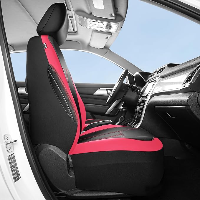 HChengkikz 2 Pack Front Neoprene Car Seat Covers | Waterproof Comfortable Seat Protectors, Airbag Compatible Universal Fit for Sedans, SUVs, Trucks, Vans
