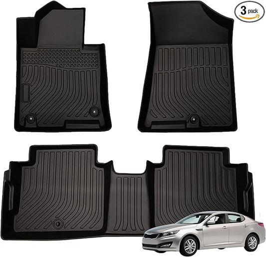 Priprilod Floor Mats Fit for Kia Optima 2011-2015 All Weather Protector TPE Floor Liners Custom Fit Car Mats Non-Slip