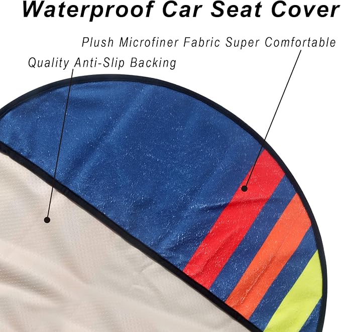 Car Seat Cover Protector Front Seats,for Gym Workout,Running,Swimming,Beach and Hiking,Waterproof Sweat Towel Bucket Seat Covers for Cars SUV Trucks (Racing Stripes, 1Pcs)