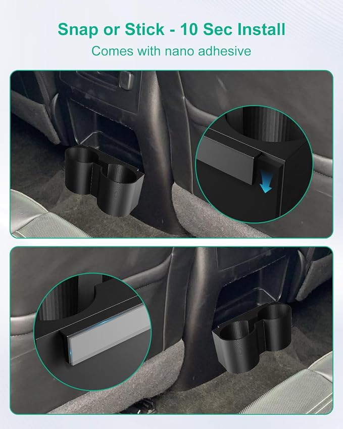 Rear Dual Cup Holder Compatible with Chevrolet & GMC | Fits for Yukon Denali Tahoe Suburban Sierra Silverado 2015-2020, 3-Inch Cupholder Durable Plastic