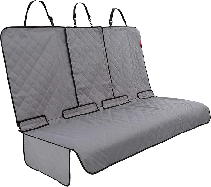 Lusso Gear Car Seat Cover & Protector for Dogs - Non-Slip Waterproof Seat Covers for Trucks & Cars - Universal Fit Dog Backseat Protector - Machine-Washable Pet Travel Accessories - Gray, Large