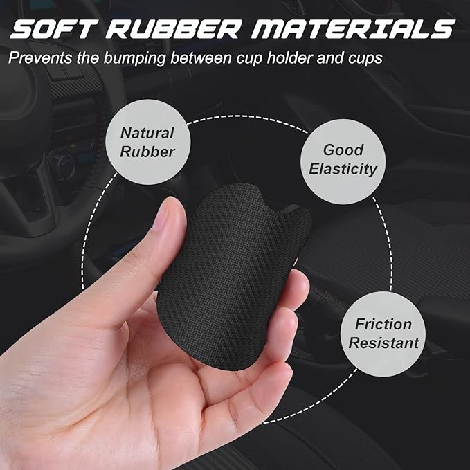 Aiawoxc Car Cup Holder Coasters, 2 Pack Universal Auto Anti Slip Insert Coaster with A Finger Notch, Cute Car Assecories for Women Men, Cup Mat for Most Interior, Pink Cute Dumpster