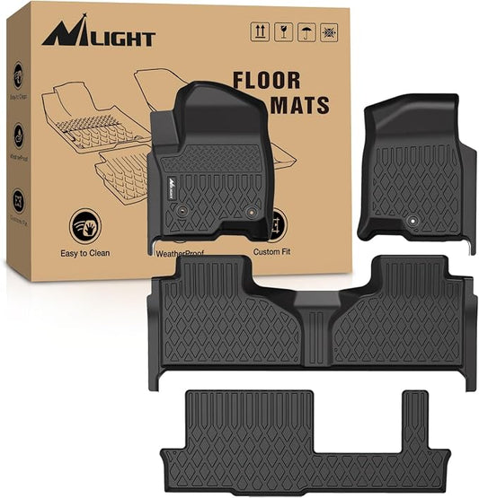 Nilight TPE Floor Mats for Chevy Tahoe GMC Yukon Cadillac Escalade | Bench Seat Only 2021 2022 2023 2024 2025 2026 All Weather Custom Fit Heavy Duty Floor Liners