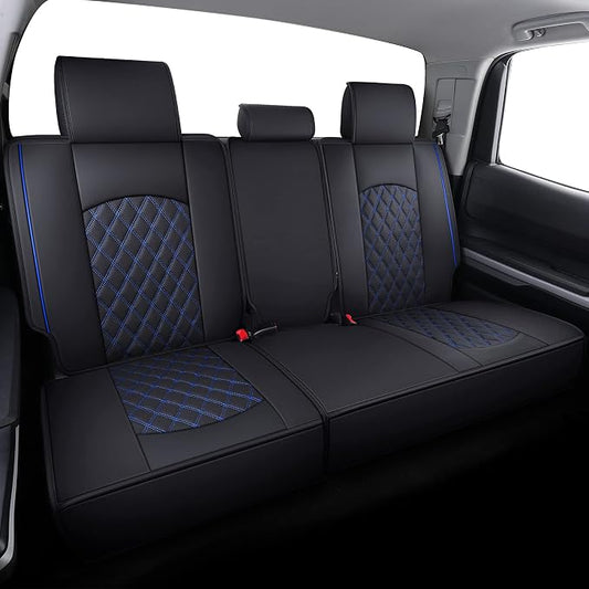 YIERTAI Rear Seat Covers for Tundra SR5 2008 2009 2010 2011 2012 2013 2014 2015 2016 2017 2018 2019 2020 2021 2022 2023 2024 2025 2026 Compatible with Split Bench 40/60(1 Rear Seat Cover/Black-Blue)