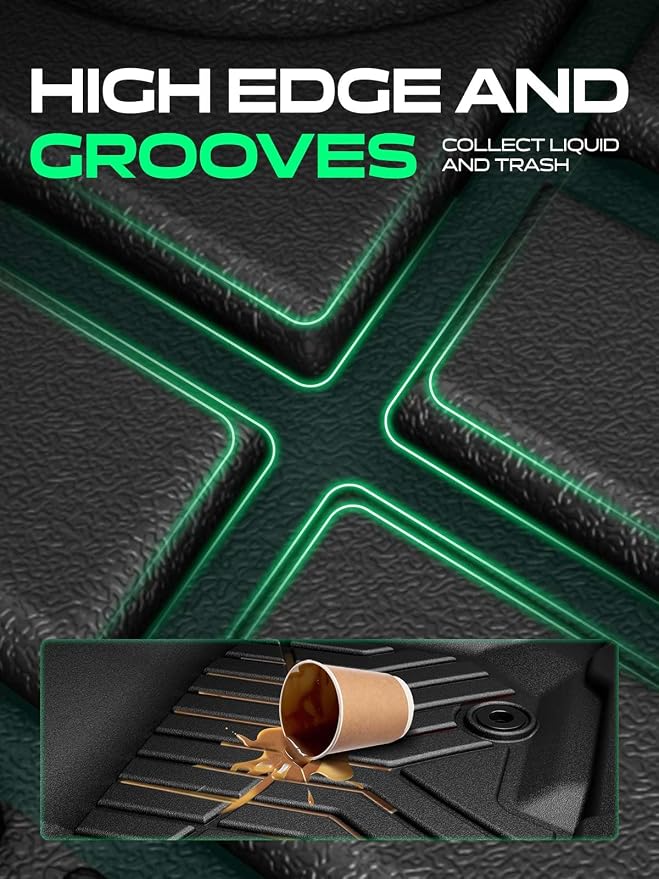 YHTAUTO Automotive Floor Mats Compatible with Honda CR-V CRV 2023-2026 (Include Hybrid), TPE All Weather Car Mats Waterproof Anti-Slip Odorless Floor Liner, 1st & 2nd Row, Set of 3