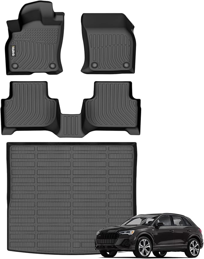 Wailtnb- Floor Mats & Cargo Mats Set Fit Audi Q3 2019-2025 All Weather Floor Liners for Audi Q3 Car Mat Liner Trunk Liner Accessories for 2025 Q3