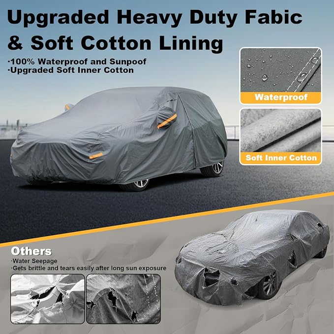 GUNHYI 16 Layers Hatchback Car Cover Waterproof All Weather, Universal Fit Toyota Prius, Audi A4 Wagon, Honda Civic, Subaru WRX/Legacy, Chevrolet Cruze, Volvo V50 V60, Mazda 5, Plymouth Voyager etc.