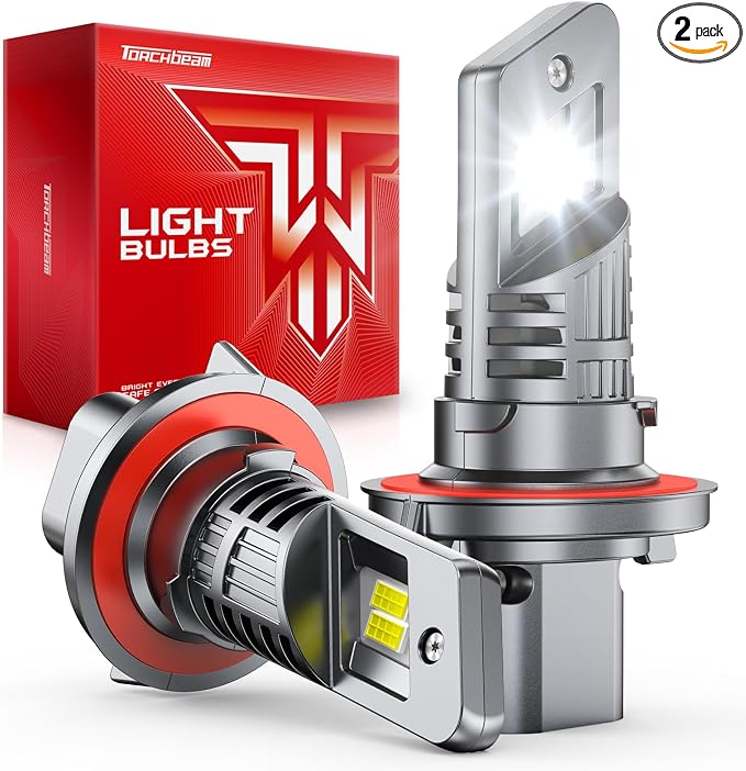 Torchbeam 9008/H13 LED Bulbs, 2026 60000LM 10X Super Brighte Light Bulb, 6500K Cool White with Cooling Fan, 1:1 Mini Size Plug and Play, 80000 Hours Lifespan, Pack of 2