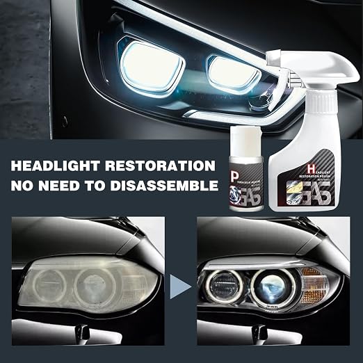 Automotive Headlamp Restoration Fluid Oxidized, 2025 Headlight Restoration Kit, Multifunctional Headlight Cleaner for Cloudy Headlights, Durable Headlight Repair Kit for All Vehicle Types
