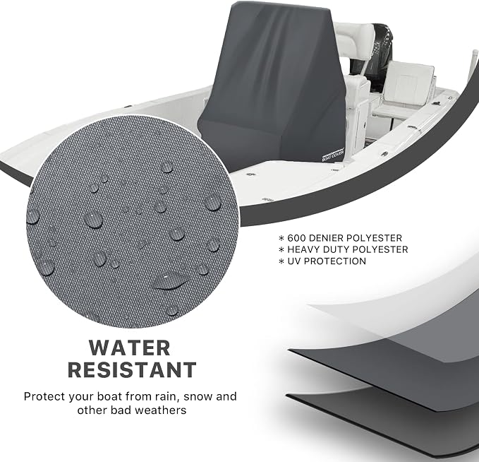 GOODSMANN Boat Center Console Cover 600D Heavy Duty Fits Console Models Up to 58'' Height, 45'' Length, 34'' Width ‎9411-21101-01A