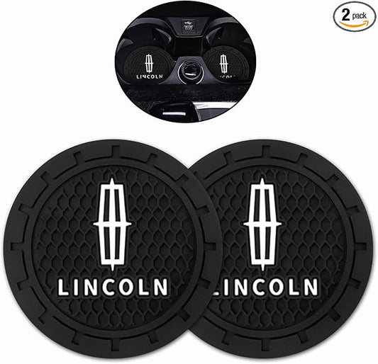 Car Cup Holder Coaster for Lincoln MKC Nautilus Aviator Navigator MKZ Continental Cupholder Coaster Interior Accessories 2.75in 2Pieces Black